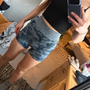 Marshalls Women's Blue Camouflage Bike Shorts